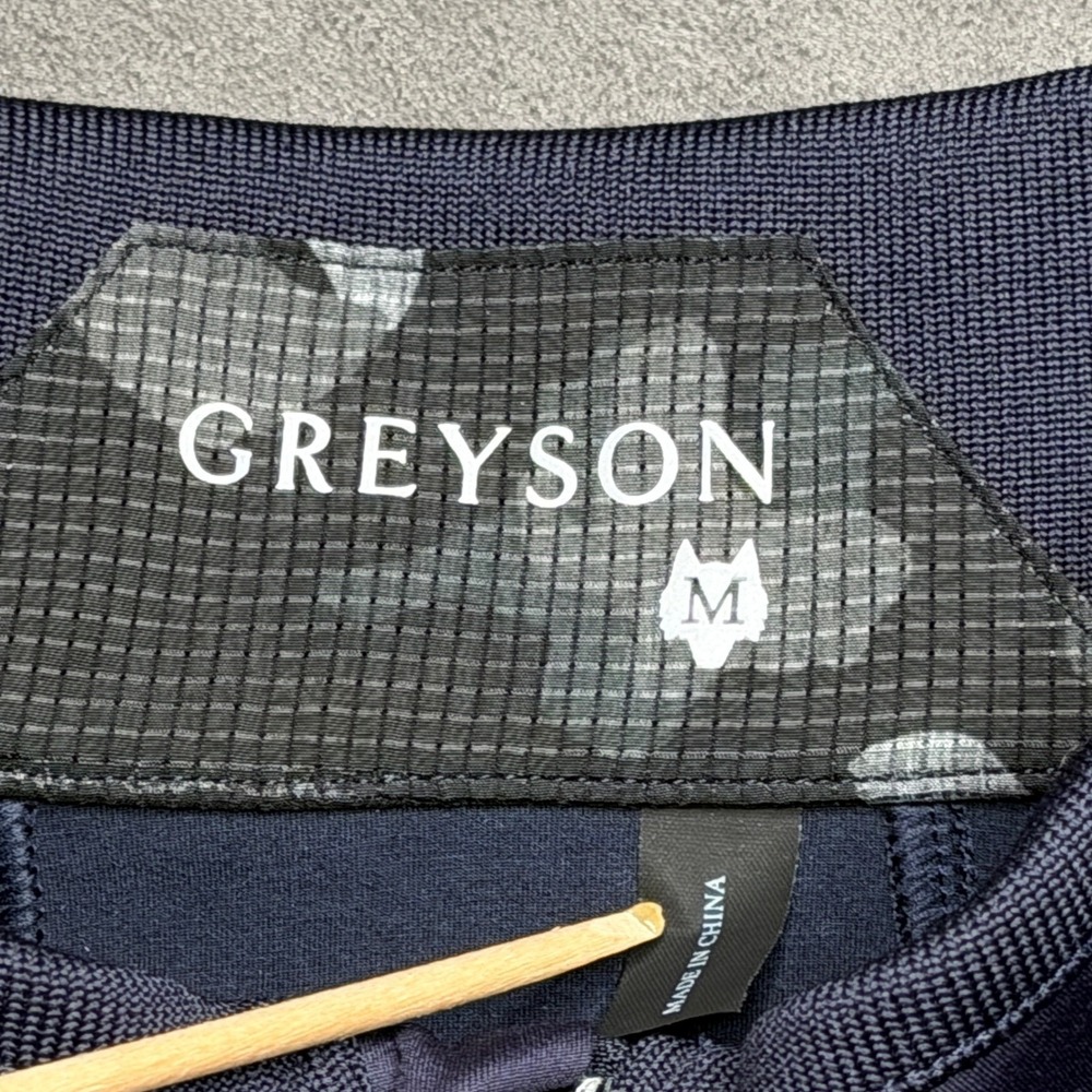 Greyson Golf Sequoia Full Zip Jacket Mens Medium Navy Blue Camo Stretch Athletic - Picture 4 of 9